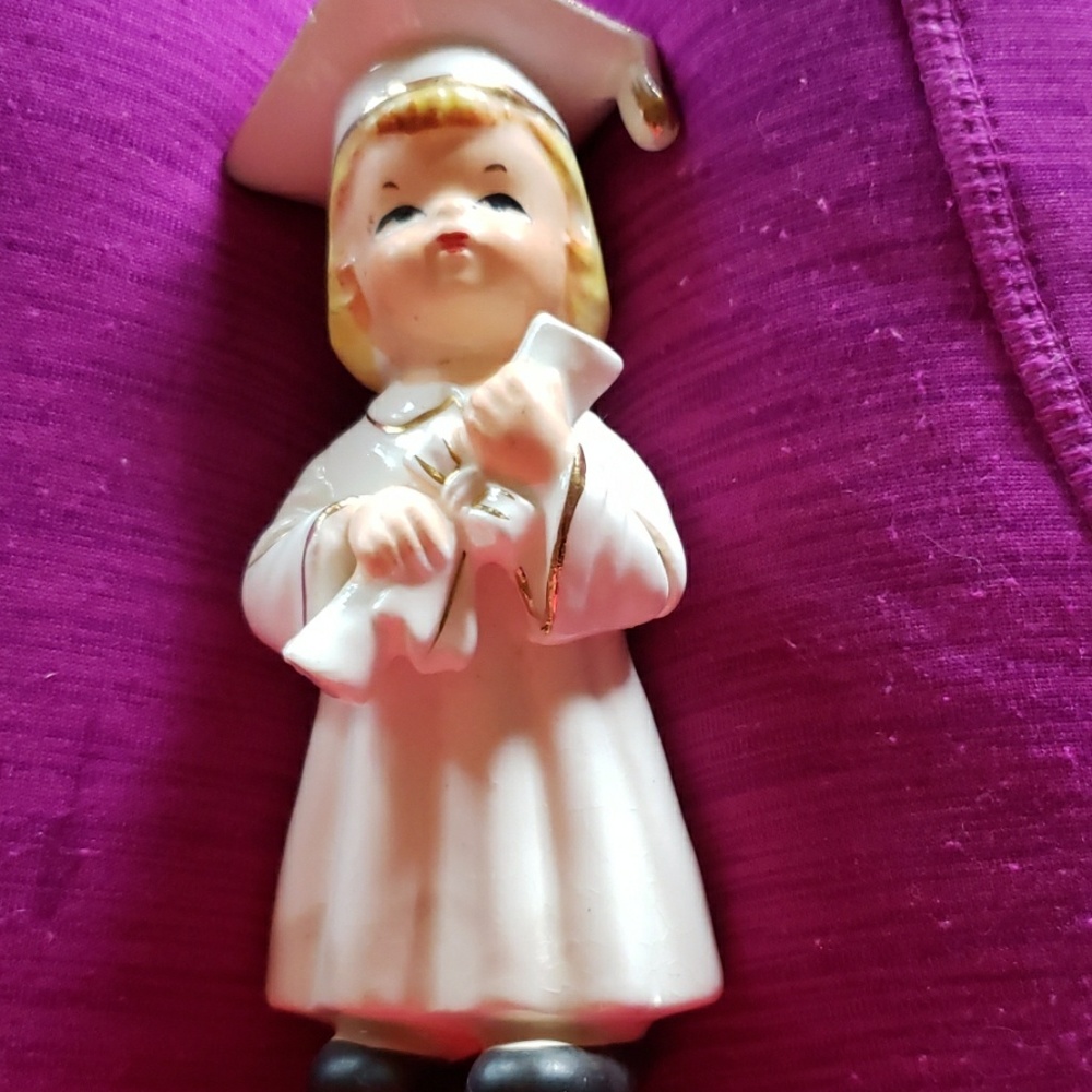 Vintage girl graduate figurine